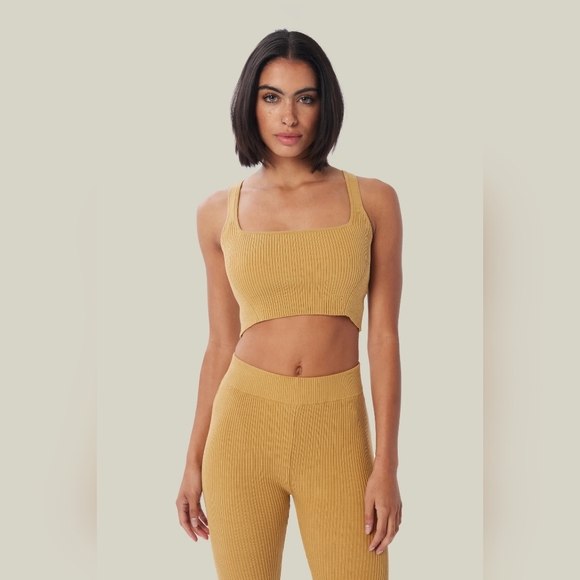 NWT REVOLVE X LITA BY CIARA TRUE RIB CROP TANK IN ICED COFFEE - Picture 1 of 6